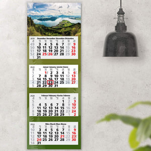 Calendario 2020, 4 mesi, Berge I, calendario annuale 33 x 90 cm, Montagne. - Ilgrandebazar