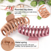 Carica l'immagine nel visualizzatore di Gallery, Dapzon 6 Pezzi Pinze per Capelli, Durevole Plastica Pinze Capelli Clip Artiglio, Antiscivolo Donna Mollette Capelli Accessori per Ragazze e Donne , Capelli Spessi, Lavaggio del Viso, Bagno, Trucco