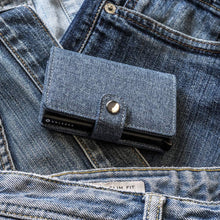 Carica l&#39;immagine nel visualizzatore di Gallery, KANABO Portacarte di Credito In Canapa | Portafoglio Uomo Slim | Porta Carte Credito Con Blocco RFID | Portafoglio Vegan | Portafoglio Clip | Mini portafoglio 10 x 7 x 2,5 cm Jeans