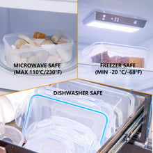 Carica l'immagine nel visualizzatore di Gallery, Contenitori Ermetici per Alimenti [8 Pezzi], Contenitori di Plastica Riutilizzabili, Senza BPA Contenitori Alimenti, 100% a Prova di Perdite, Lavastoviglie, Congelatore e Microonde, 0.24-1.5 L