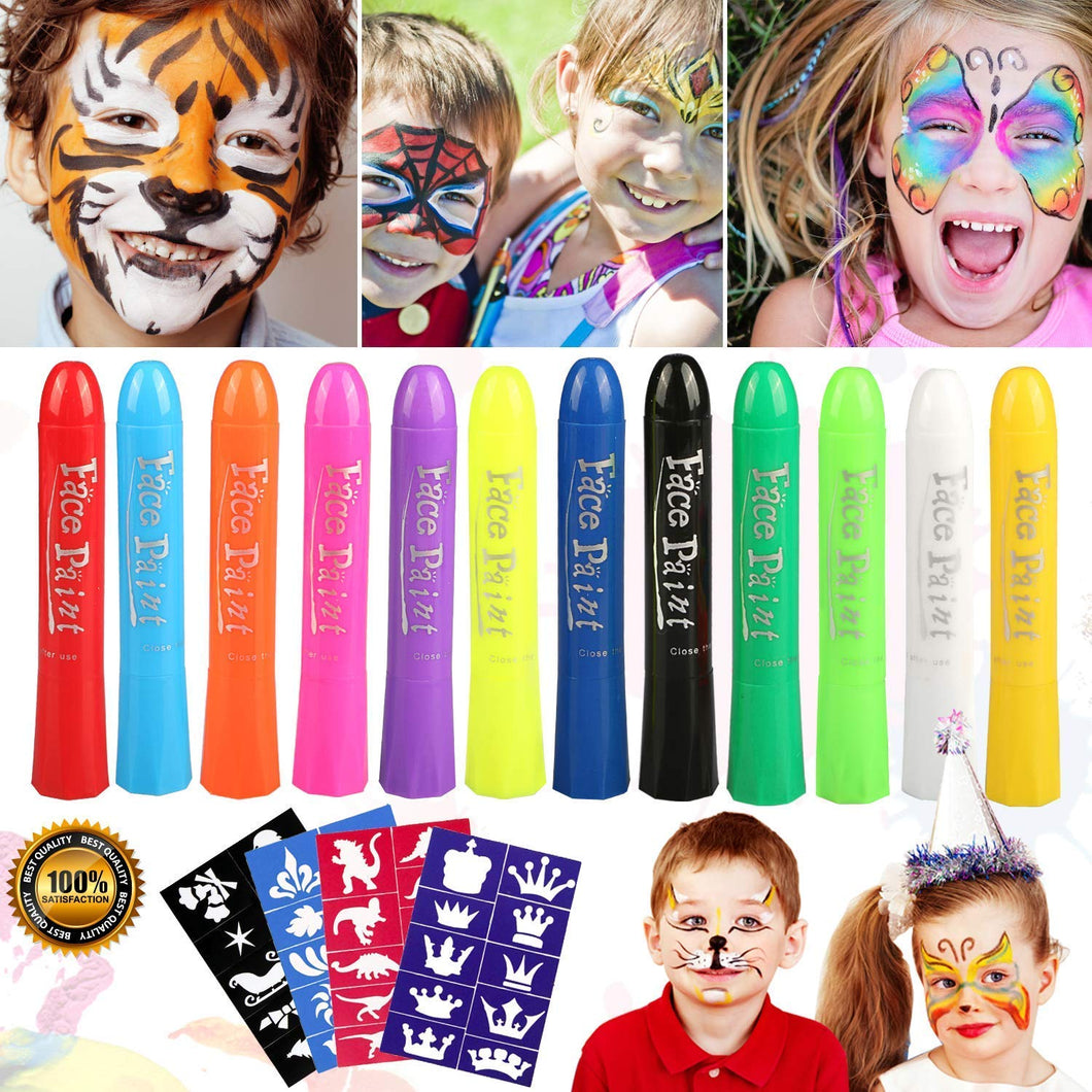 Buluri Face Paint per Bambini, 12 Pennarelli Colorare La Faccia Body... - Ilgrandebazar