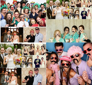 Foonii 76 pcs photo booth props Accessori fai da te 76 pcs, Multicolore - Ilgrandebazar