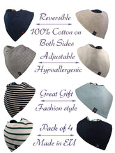 Carica l&#39;immagine nel visualizzatore di Gallery, Bavaglini Neonato Bandana Cotone: Bambina e Bambino, 4 Pezzi, Unisex per... - Ilgrandebazar