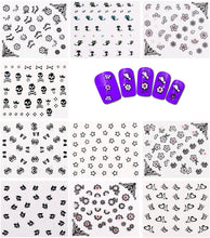 Carica l&#39;immagine nel visualizzatore di Gallery, Nicedeco Più di 1500 pezzi (50 fogli) Fiore / Farfalla / Pesci / Stelle / Gatto / Cranio/ Baffi / Pizzo 3D Sticker Adesivi per Unghie Nail Art / Scrapbooking / Adesivi del Premio per Bambini