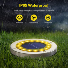 Carica l'immagine nel visualizzatore di Gallery, Luce Solare da Giardino, VIRIDI 4pcs 16 Led Faretti Solari Luci da Giardino Esterno Faretto Incasso Calda Solare Terra Lampade da Sicurezza 600mah Batteria per Scala Paesaggio Strade aiuola Vialetto