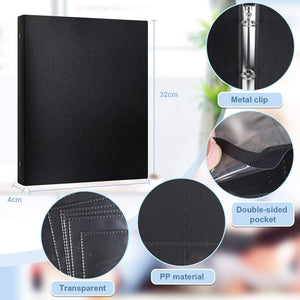 Lictin Raccoglitore Carte Maniche Nero - Album Trasparente Impermeabile con 540 Tasche per Carte da Gioco - 30-Pagina Nera Raccolta Carta Libro
