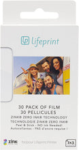 Carica l'immagine nel visualizzatore di Gallery, LIFEPRINT Papier photo 30 - Carta fotografica, Carta fotografica 7,6 x 5 cm, Innovativa tecnologia ZINK ecologica, Faccia adesiva, Stampa senza inchiostro - 30 unità