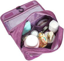 Carica l'immagine nel visualizzatore di Gallery, Beauty Case da Viaggio,Appeso Trousse da Toilette,Multi-compartimenti per Organizzare Oggetti Personali,Accessori Viola