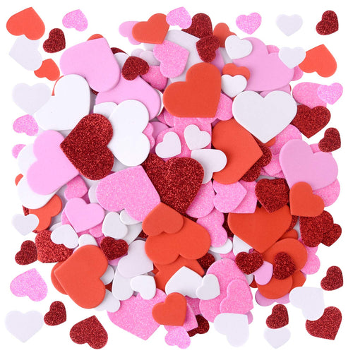 MIAHART 300 Pezzi Adesivi in   Schiuma a Cuore Glitterati Style 3 - Ilgrandebazar