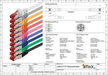 Carica l'immagine nel visualizzatore di Gallery, 1m - Arancione - 1 Pezzo - Rete Cavi Cat6 S-FTP Cat 6 Doppia schermatura PIMF 250MHz 4x2xAWG28 / 7 CU Rame Non Contiene alogeni Compatibile con Cat 5e / CAT6a / CAT7 1000 Mbit/s