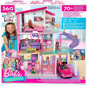 Barbie Casa dei Sogni per Bambole con 8 Stanze, Garage, Scivolo, Piscina, Ascensore e Accessori, per Bambini 3 + Anni, FHY73