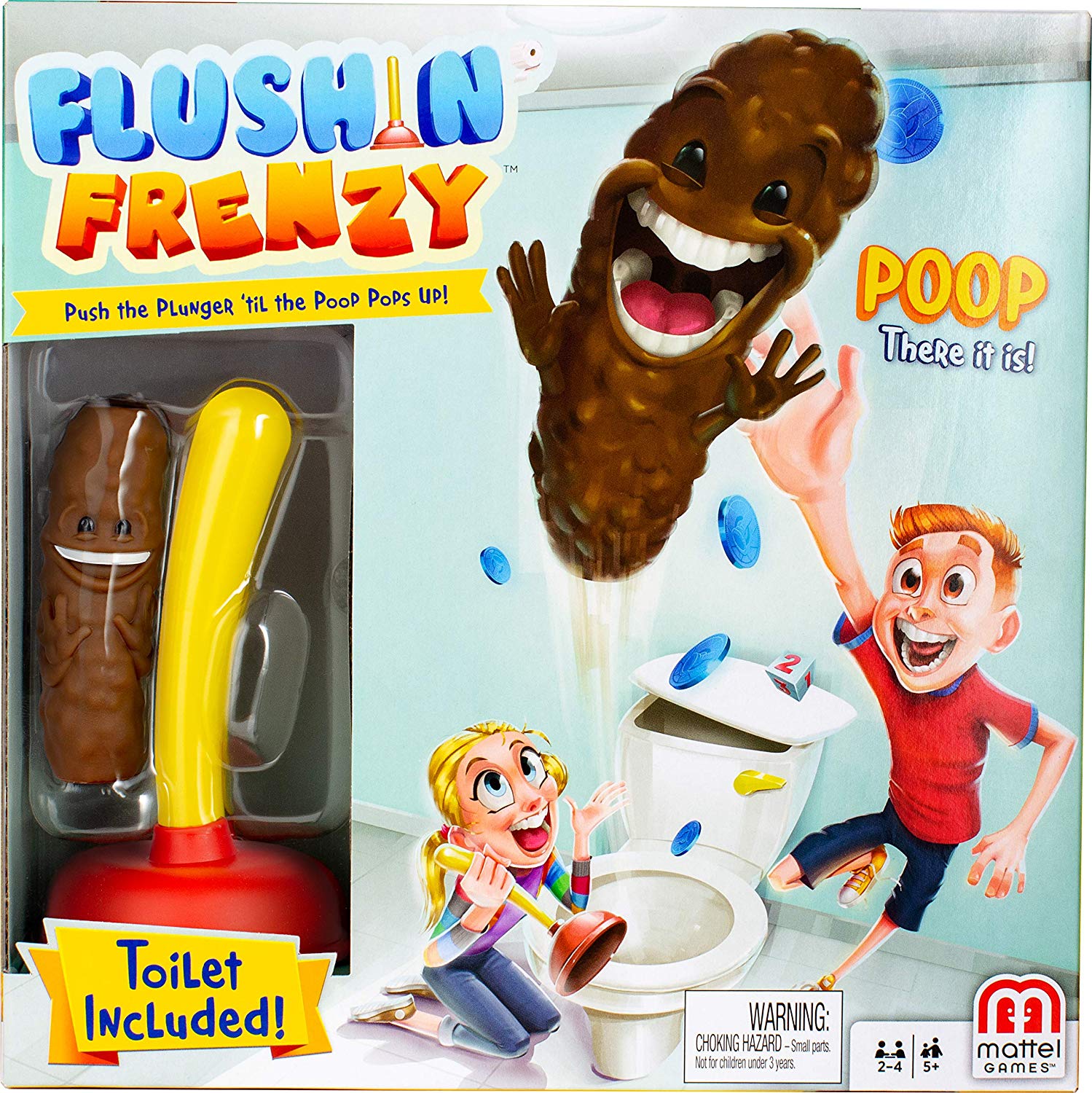 Mattel Games, Acchiappa la Cacca con Toilet Incluso, Gioco da Tavolo p Mattel Games, Acchiappa la Cacca con Toilet Incluso, Gioco da Tavolo p