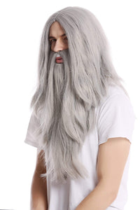 WIG ME UP ® - PW0210-ZA68E Parrucca & Barba Halloween Carnevale Lunga Liscia... - Ilgrandebazar