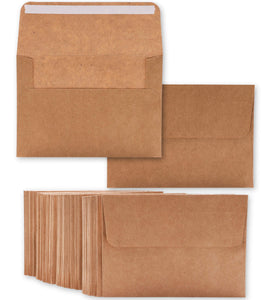 Confezione da 50 buste quadrate in carta kraft con linguetta, brown - Ilgrandebazar