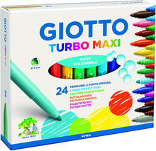 Carica l&#39;immagine nel visualizzatore di Gallery, &quot;Giotto 455000 Pennarelli Turbo Maxi Punta Larga, 5 mm, Conf. da 24 tonalita&#39; di colori