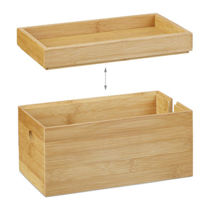 Relaxdays Portaoggetti Ricarica Multipla, 14 x 25,5 x 14 cm, Naturale