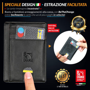 Portafoglio Uomo Piccolo Sottile - Mini Porta Carte Credito Pelle con... - Ilgrandebazar