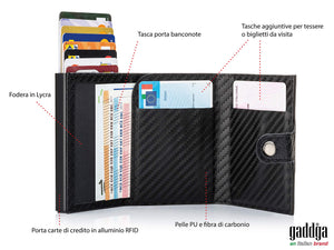 Portafoglio Uomo GSG In Vera Pelle Bovina - 17 Scomparti Carte, RFID Portafoglio Uomo GSG In Vera Pelle Bovina - 17 Scomparti Carte, RFID