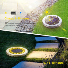Carica l'immagine nel visualizzatore di Gallery, Luce Solare da Giardino, VIRIDI 4pcs 16 Led Faretti Solari Luci da Giardino Esterno Faretto Incasso Calda Solare Terra Lampade da Sicurezza 600mah Batteria per Scala Paesaggio Strade aiuola Vialetto