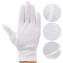 Carica l&#39;immagine nel visualizzatore di Gallery, Incutex 12 paia di guanti stoffa in cotone, bianchi, taglia L - Ilgrandebazar