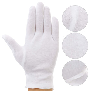 Incutex 12 paia di guanti stoffa in cotone, bianchi, taglia L - Ilgrandebazar