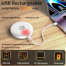 Carica l'immagine nel visualizzatore di Gallery, daphomeu 6 Pezzi 8 LED Luce Notturna LED Ricaricabile USB, Luce a induzione Interna, Luce Notturna Sensore Movimento, per Armadietto, Scale, Cucina, Corridoi, Camera