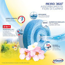 Carica l'immagine nel visualizzatore di Gallery, Ariasana Aero 360° Ricarica TAB Fiori di Campo per Dispositivo Aero 360° Kit, Assorbi Umidità in Tab al Profumo di Natura, Elimina Umidità e Cattivi Odori, 1 TAB da 450g