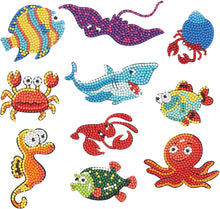 Carica l&#39;immagine nel visualizzatore di Gallery, 400 magic Kit di Adesivi per Pittura Diamante 5D Fai-da-Te per Bambini Kit per Pittura Diamante di Natale Piccolo Facile Dipingi con I Numeri (Animal)