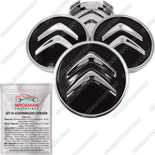 Carica l&#39;immagine nel visualizzatore di Gallery, Set di 4 Tappi Coprimozzo Diametro esterno: 60 mm, Nero con logo cromato - Ilgrandebazar