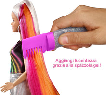 Carica l&#39;immagine nel visualizzatore di Gallery, Barbie FXN96 Rainbow Sparkle Bambola con Capelli Lunghi Arcobaleno e Tanti Accessori, 3 anni+