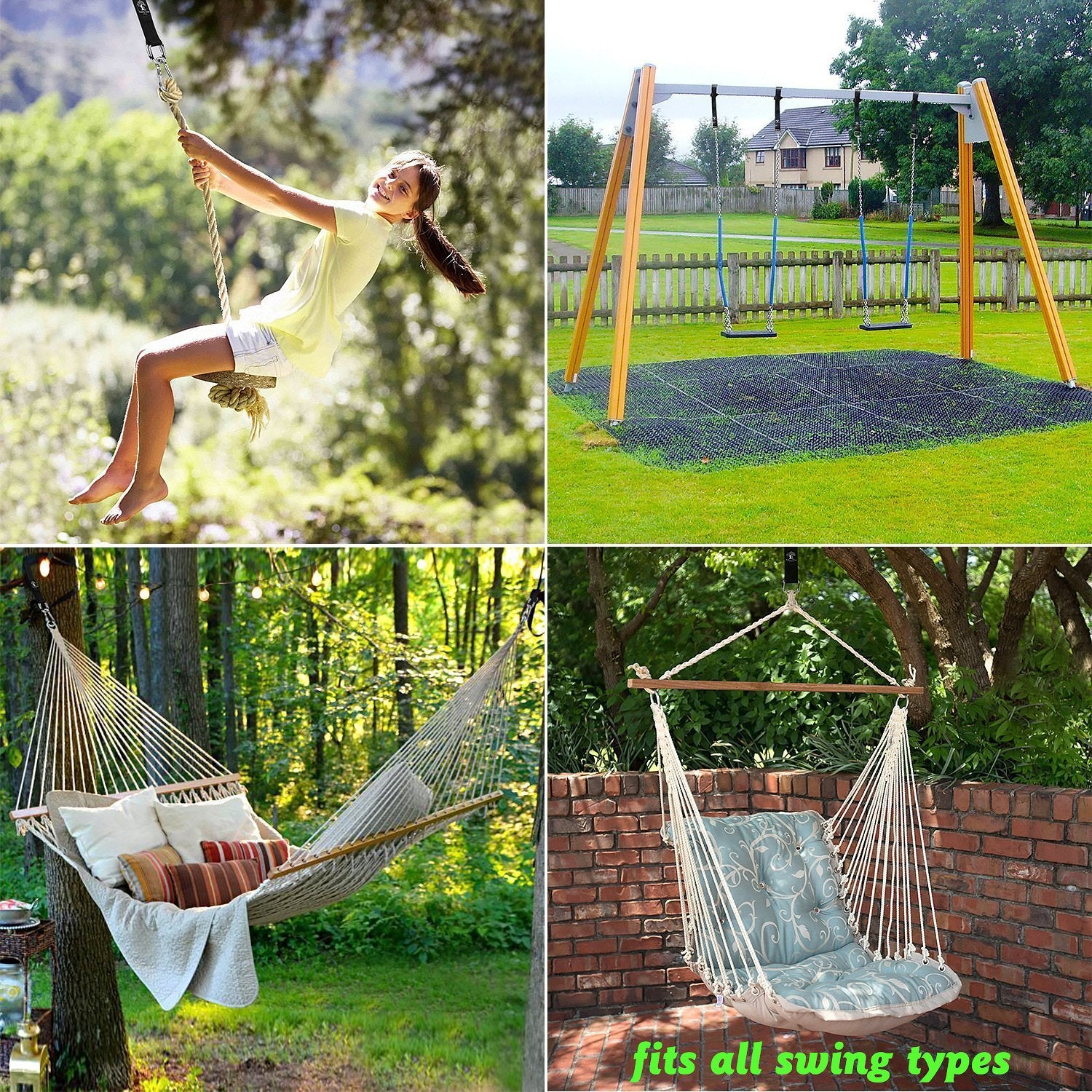 Cinghie per altalena per alberi, kit portatile per appendere fino a 1 Cinghie per altalena per alberi, kit portatile per appendere fino a 1
