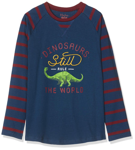 Hatley Raglan Tee Maglia a Maniche Lunghe, Blu (Dinos Rule 400), 6 Anni... - Ilgrandebazar