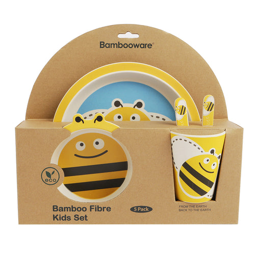 ORNAMI Servizio in bambù 5-Pezzi per Bambini, Design Ape - Il