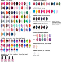 Carica l&#39;immagine nel visualizzatore di Gallery, AIMEILI Base e Top Coat Semipermanente Smalto Semipermanente per Unghie in Gel UV LED Soak Off Kit per Manicure Smalti Gel per Unghie Kit Semipermanente Unghie 10ml