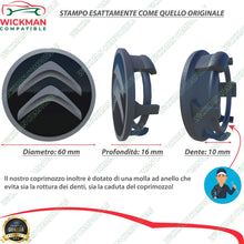 Carica l&#39;immagine nel visualizzatore di Gallery, Set di 4 Tappi Coprimozzo Diametro esterno: 60 mm, Nero con logo cromato - Ilgrandebazar