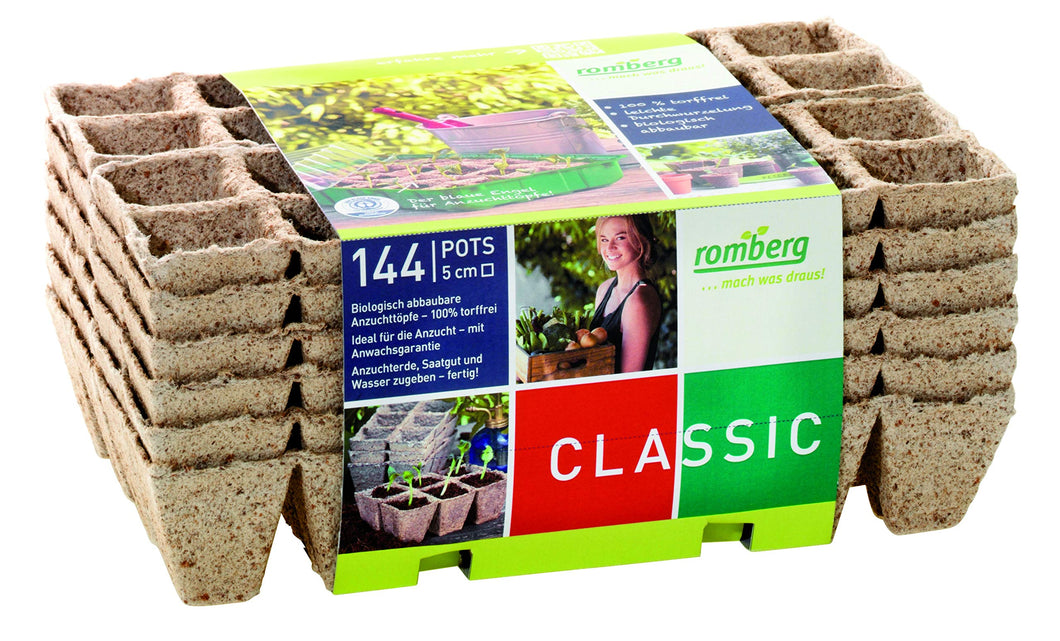 Romberg Vaso da Coltivazione Quadrato, 5 cm, 144 vasetti - Ilgrandebazar
