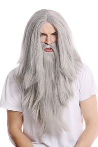 WIG ME UP ® - PW0210-ZA68E Parrucca & Barba Halloween Carnevale Lunga Liscia... - Ilgrandebazar