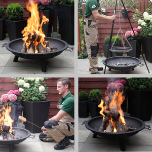 Ultranatura Braciere Vulcano con Impugnature in Acciaio Inossidabile 65 cm - Ilgrandebazar