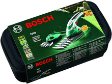 Carica l&#39;immagine nel visualizzatore di Gallery, Bosch 600833102 Tosaerba e Sfoltirami a Batteria Isio Set, 3.6 Volt, Lunghezza Lama Arbusti/Erba 12 cm/8 cm, in Cartone, Nero/Verde
