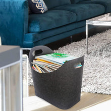 Carica l&#39;immagine nel visualizzatore di Gallery, ORA-TEC Cestino in feltro per legna da ardere, 45 x 24 x 40 45x24x40 cm, Nero - Ilgrandebazar