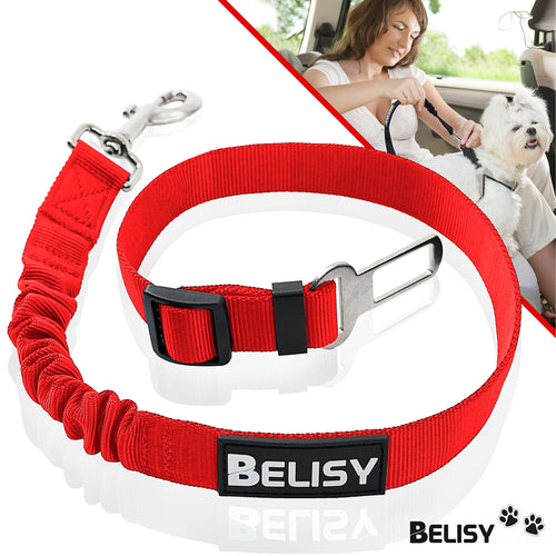 BELISY Cintura di sicurezza per cani - adatta a tutte le razze - m, Rosso - Ilgrandebazar