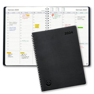 Diario 2024 di Smart Panda – Agenda 2024 Settimanale - Design Semplice per Stimolare la Produttività – Copertina Morbida, Intervalli di 30 Minuti – Calendario Annuale con Note – A5, in Italiano