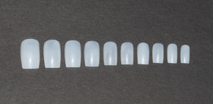 600 Pezzi Quadrato Unghie 10 Misure - Corto / Medio Short/Medium, Opaque - Ilgrandebazar