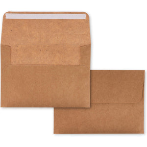 Confezione da 50 buste quadrate in carta kraft con linguetta, brown - Ilgrandebazar