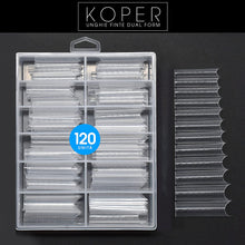Carica l'immagine nel visualizzatore di Gallery, Koper 120 Pezzi, Unghie Finte Tip Dualform Trasparente per Ricostruzione e Allungamento Unghie Nail con sistema Acrilico e Acrygel, 12 Misure, Tips con Scalino