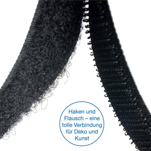 iLP Velcro Adesivo - 10m x 20mm - Negro - Aderenza Forte, 10m, negro - Ilgrandebazar