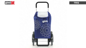 Gimi Tris Floral Carrello Portaspesa, 56 litri, Sistema 3+3 Ruote, Blu - Ilgrandebazar