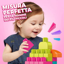 Carica l'immagine nel visualizzatore di Gallery, Mega- Sacca Ecologica Blocchi da Costruzione, Giocattolo per Bambini 1+ Anni, 60 Pezzi, DCH54