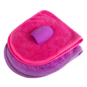 Panno Struccante Viso Microfibra (Doppio Pacco), Rimuovi Purple And Pink - Ilgrandebazar