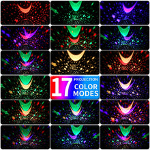 Carica l&#39;immagine nel visualizzatore di Gallery, Proiettore Stelle Soffitto Romantica Luce Notturna del Cielo Stellato con Timer, 17 Modalità Colore di Proiezione, 360° Rotazione Lampada da Comodino Camera da Letto, Regalo per Bambini Neonati-Bianco